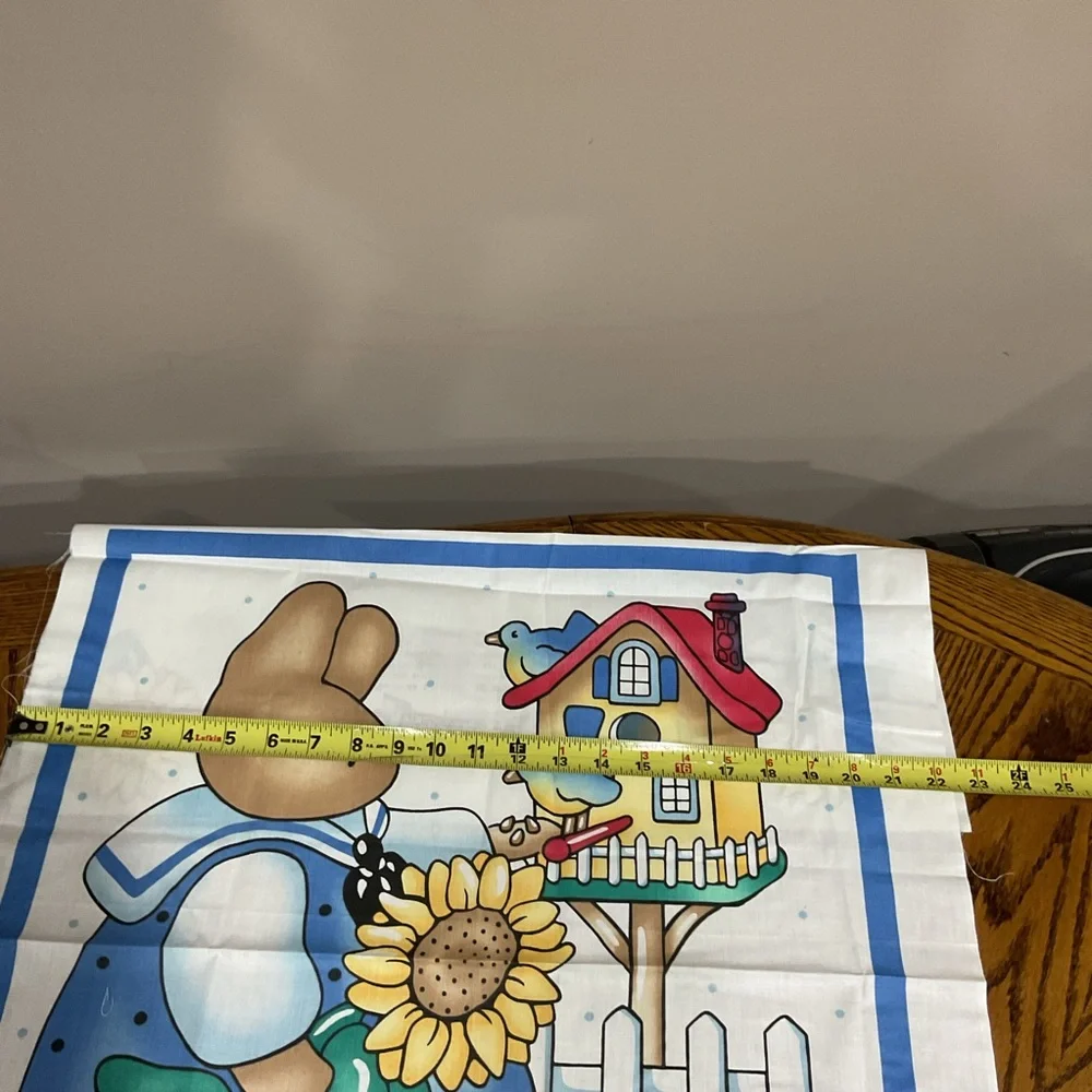 Breezy Banners rabbit birdhouse sunflower Fabric Kit with HeatBond Tape Craft